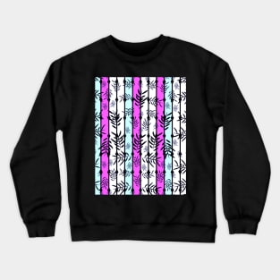 Falling leaves over bright stripes Crewneck Sweatshirt